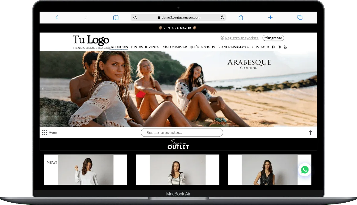 VentasxMayor B2B eCommerce SaaS platform desktop view