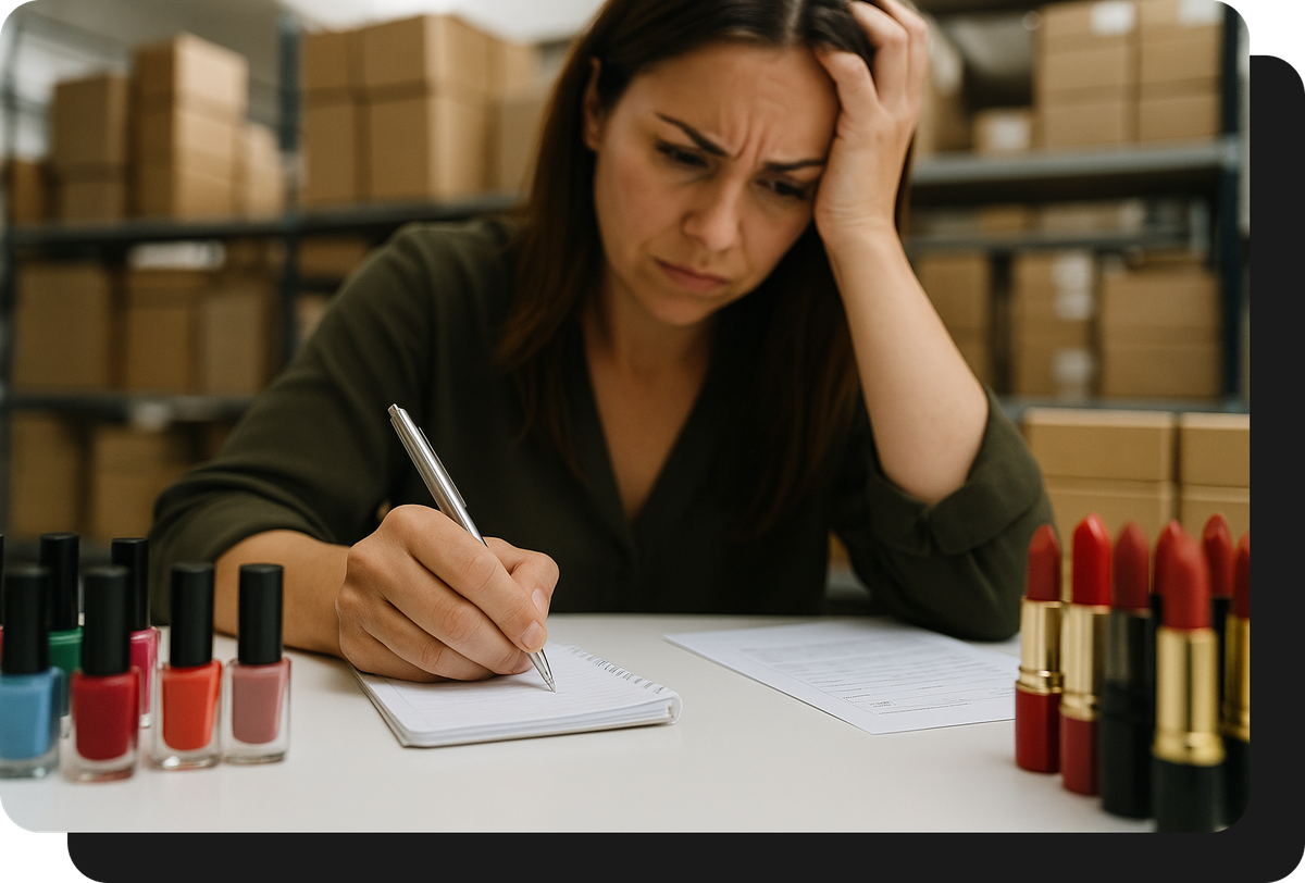 Cosmetics wholesaler taking orders by hand without salesxmayor.com