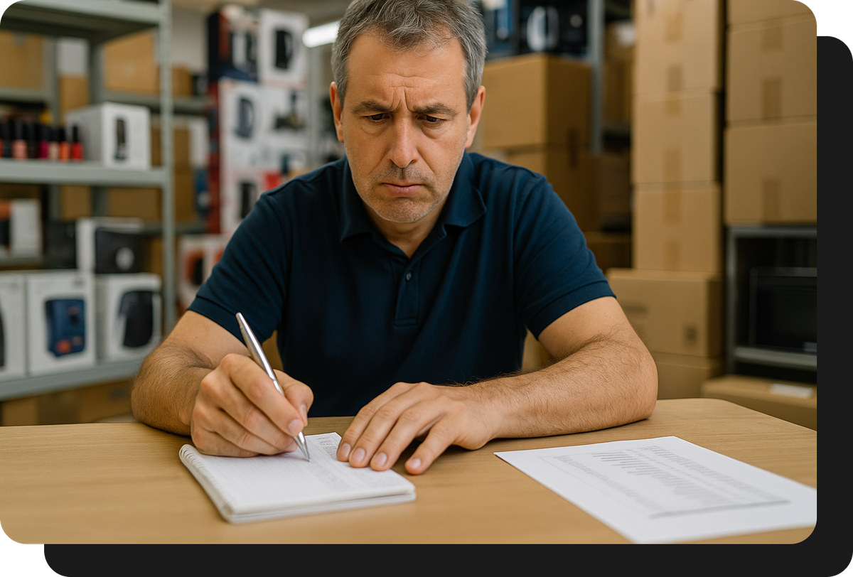 Wholesaler of technology and appliances taking order by hand without salesxmayor.com