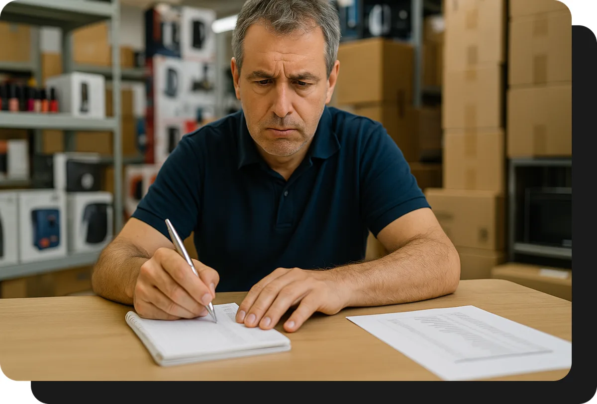 Wholesaler of technology and appliances taking order by hand without salesxmayor.com