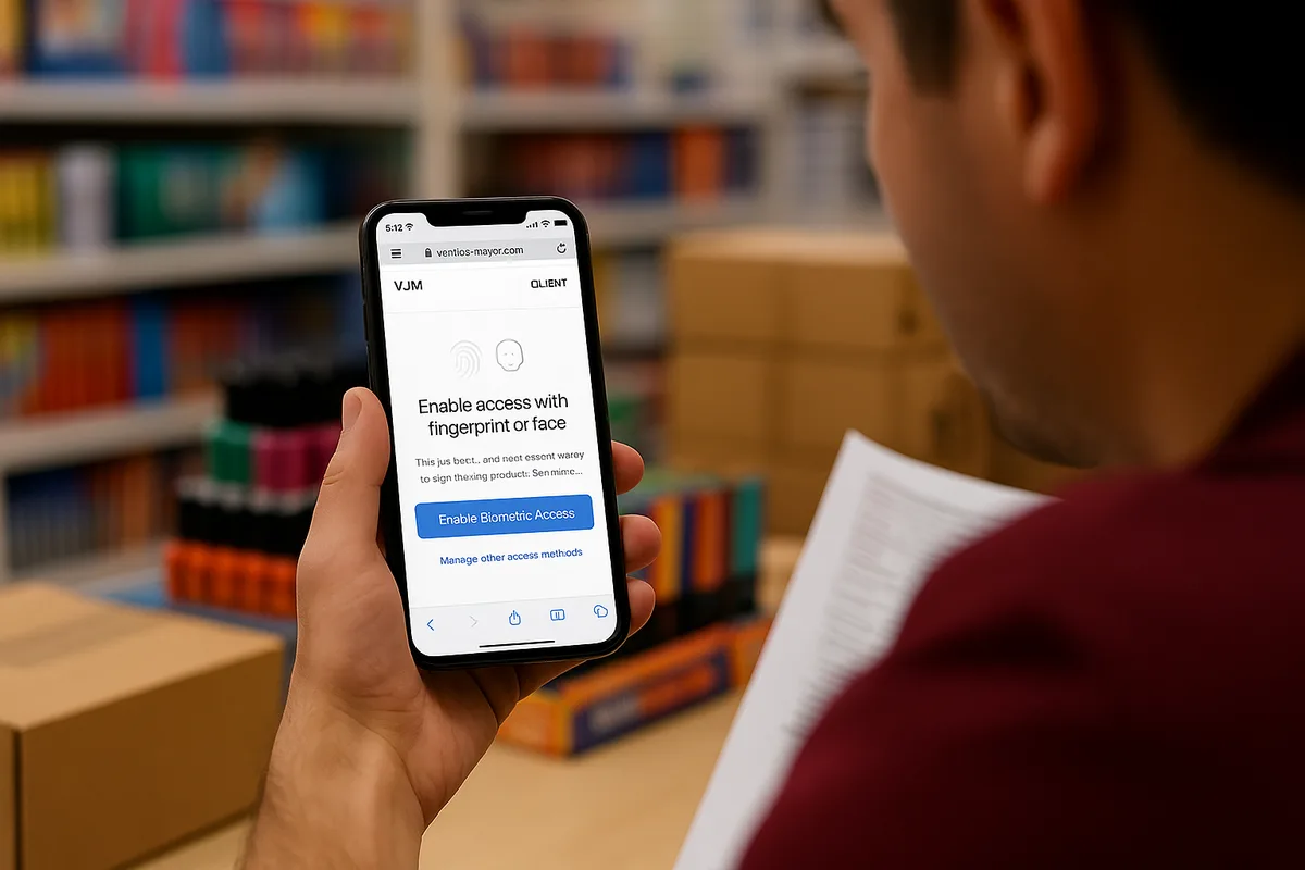 Biometric and passwordless access to ventasxmayor.com