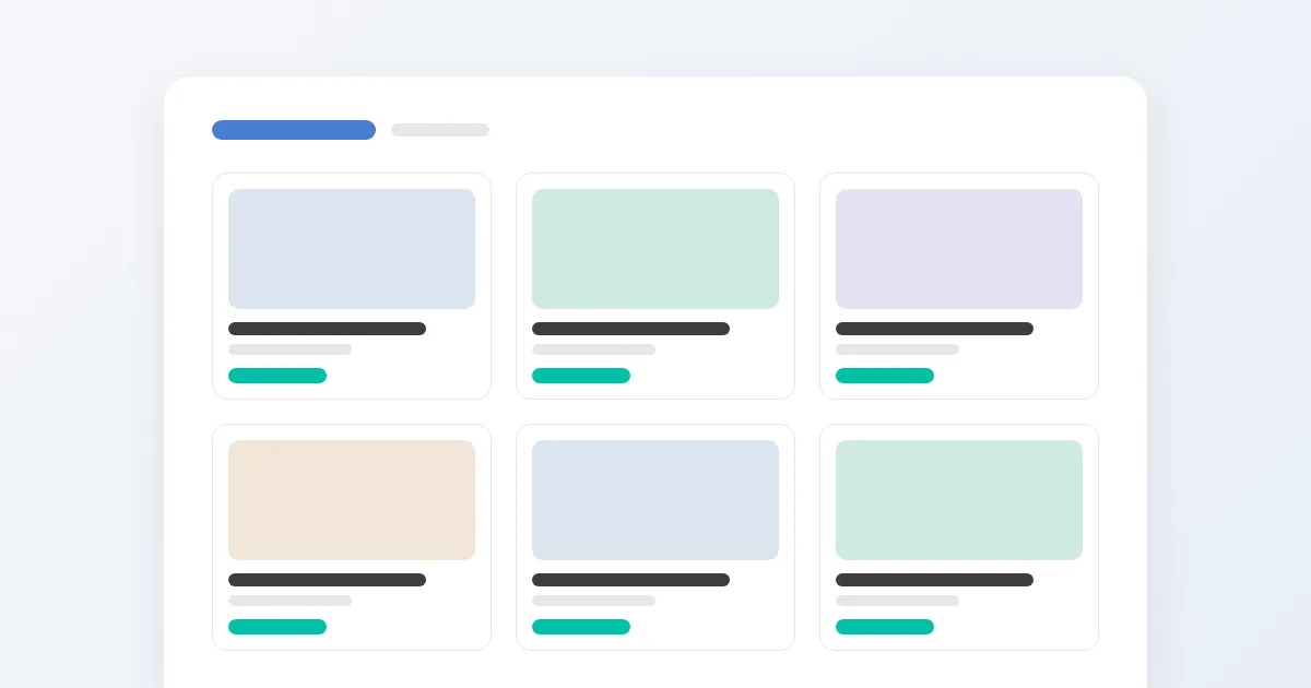 Illustration of a wholesale product catalog: a sheet with six product cards in a grid, each with photo, name and price