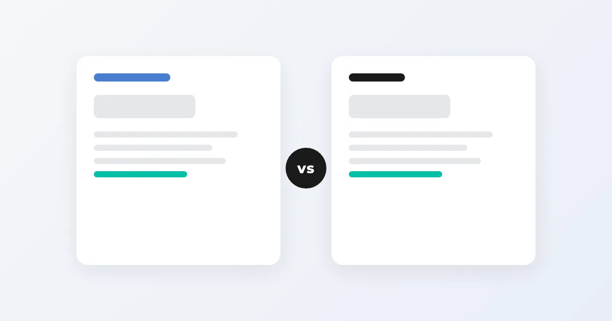 Illustration of two online-store plan cards facing each other with a “vs” in the middle, a pricing comparison for wholesalers