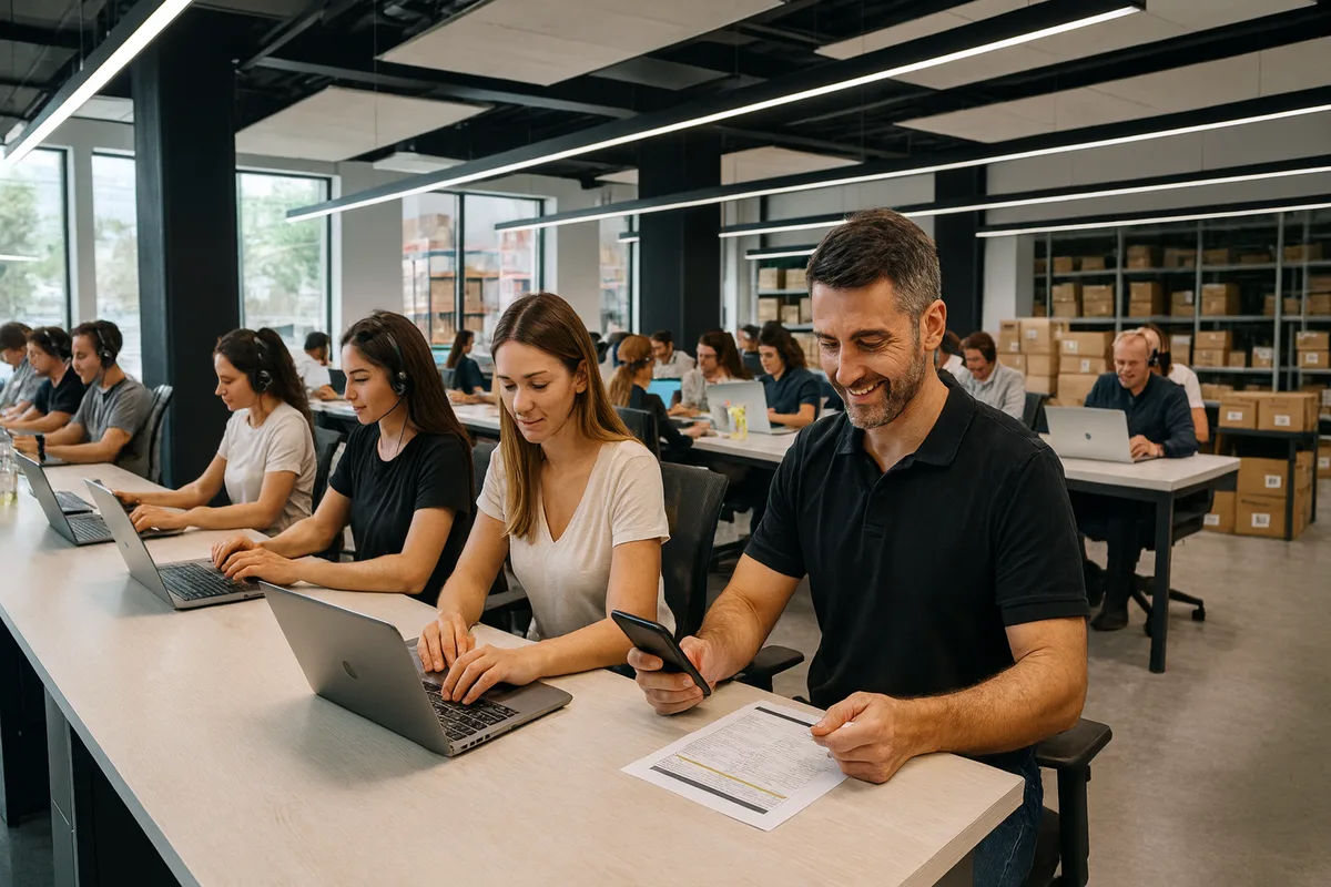 sellers serving customers