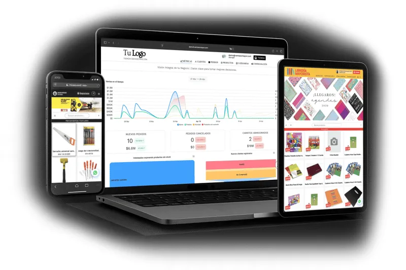 VentasxMayor responsive platform on multiple devices