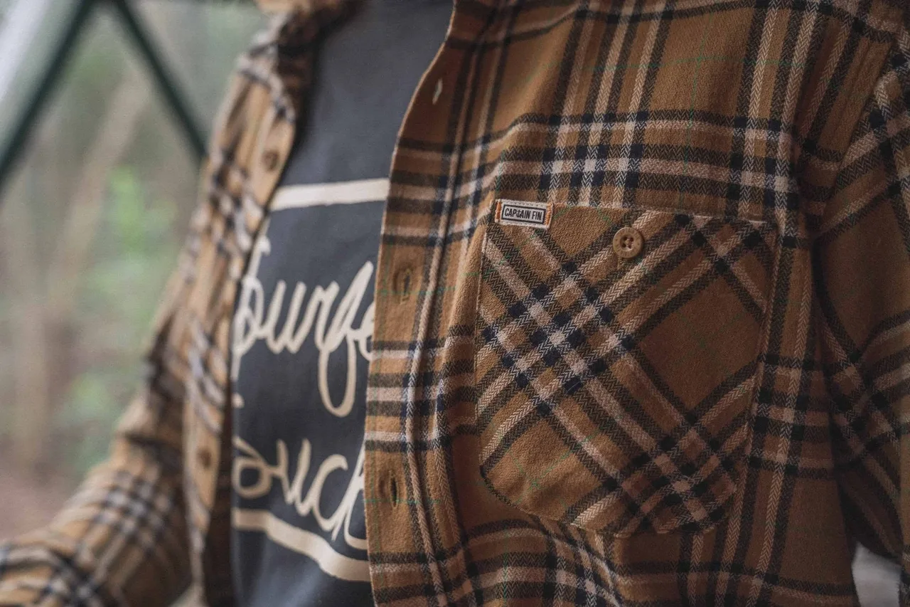 Captain Fin Wholesale plaid flannel shirt — surf and skate apparel brand selling wholesale online with its B2B store on VentasxMayor