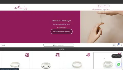Mónica Joyas wholesale jewelry store, built with VentasxMayor