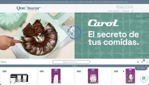 Qué Bazar wholesale kitchen and homeware store, built with VentasxMayor
