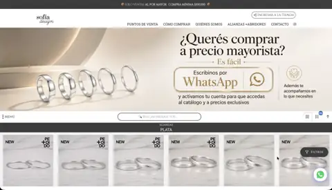 Sofía Design wholesale rings and jewelry store, built with VentasxMayor