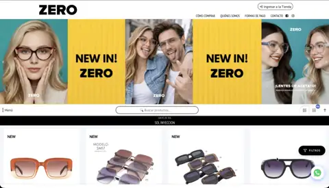 Zero wholesale eyewear store, built with VentasxMayor