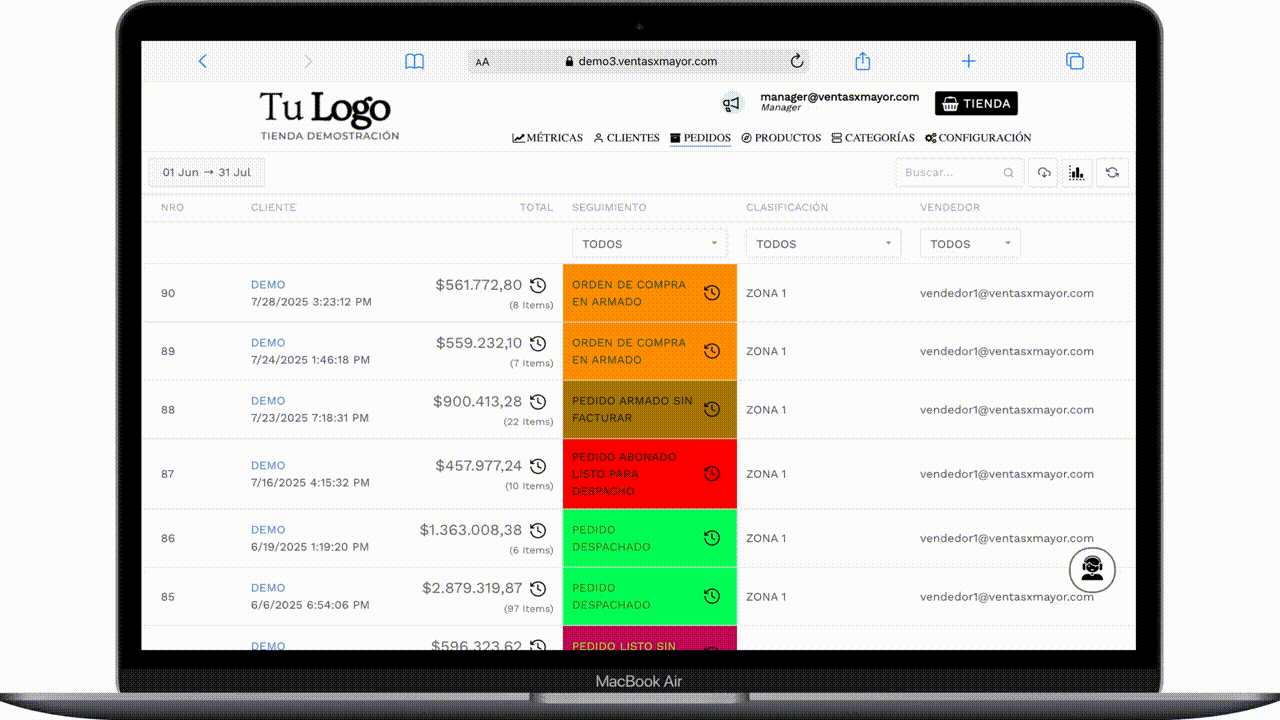 ventasxmayor.com order tracking