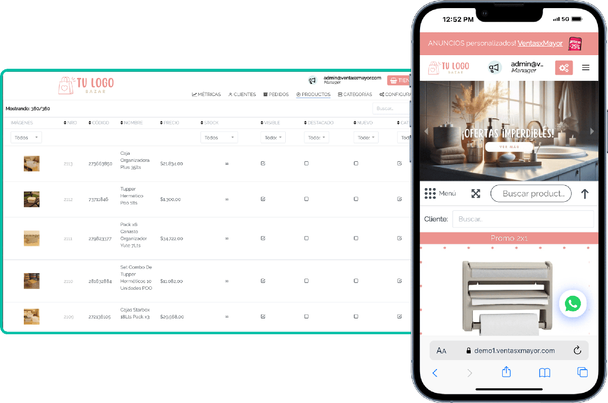 Product and catalog management for wholesalers with inventory control