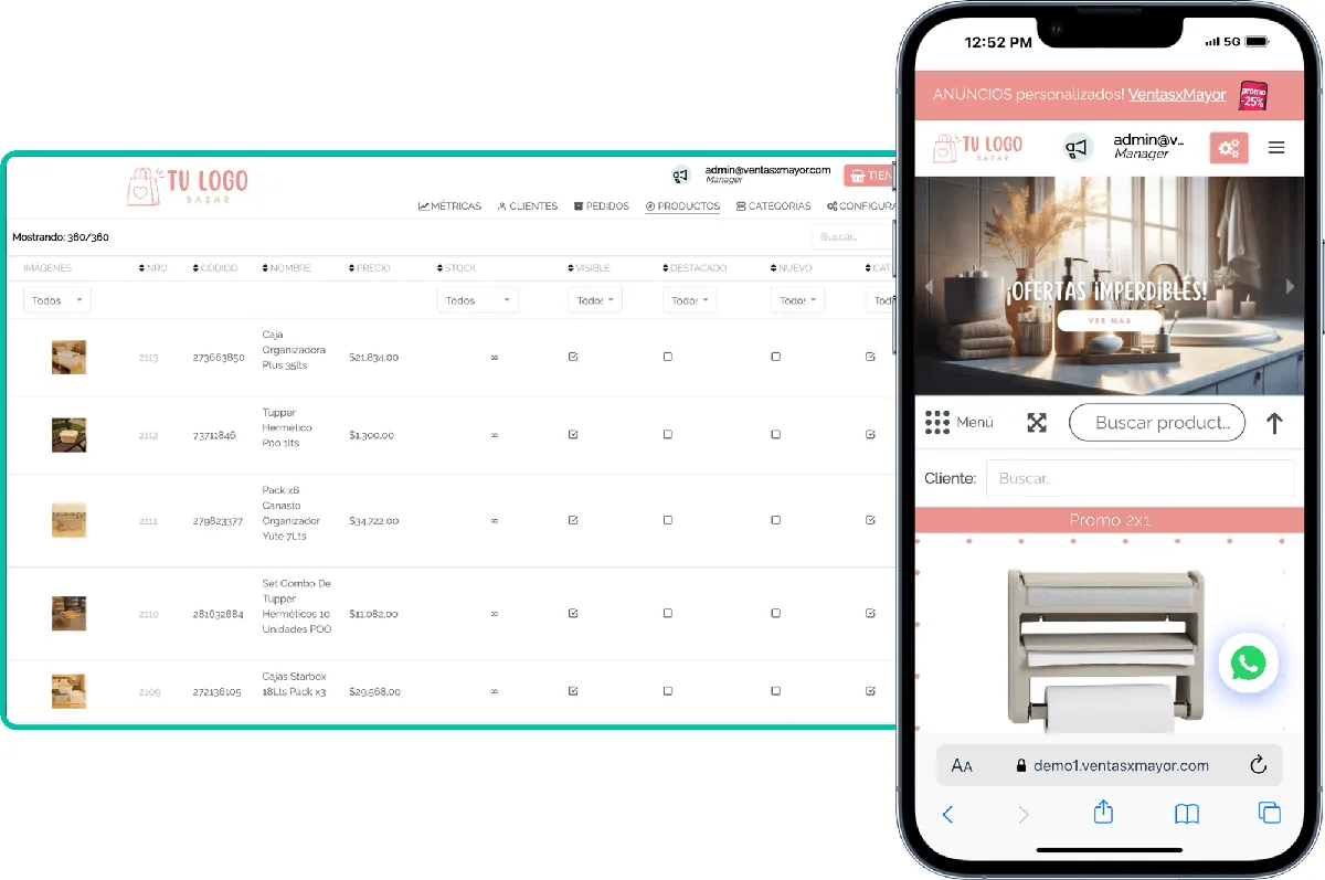 Product and catalog management for wholesalers with inventory control
