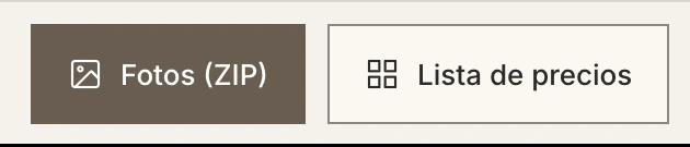 Marketing Kit download buttons: photos as ZIP and price list