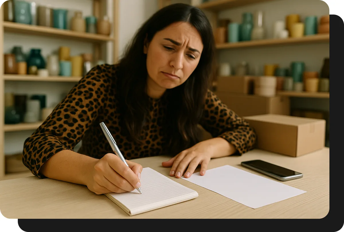 Bazar and deco wholesaler taking orders by hand without salesxmayor.com