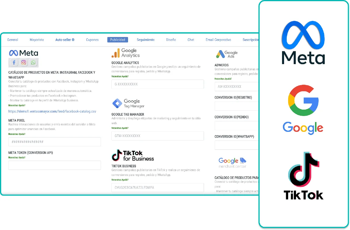 Advertising Ads and Metrics on Meta, Google and Tik Tok