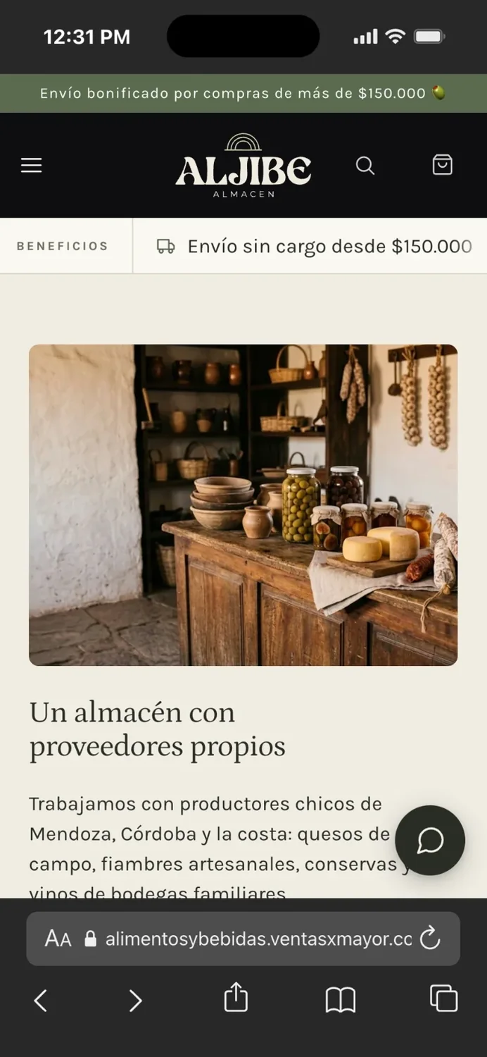The food wholesale store on a phone