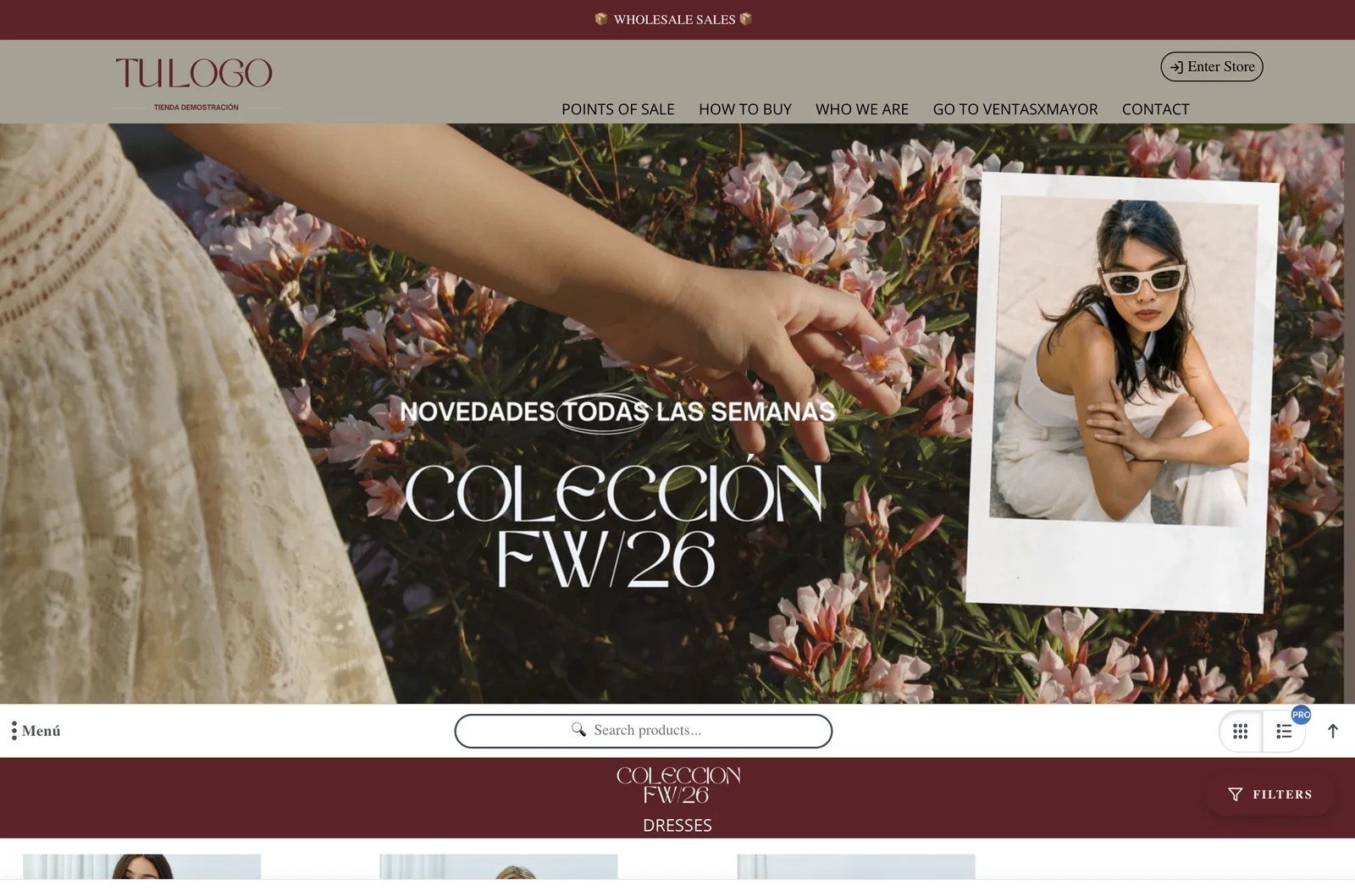 B2B wholesale store built with VentasxMayor — online catalog with per-customer pricing, volume discounts and express checkout